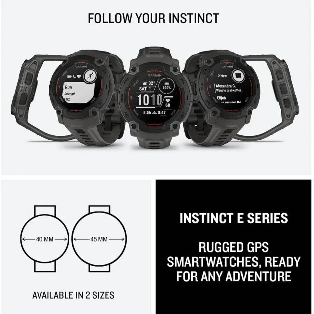 Garmin Instinct E Rugged GPS Smartwatch 45mm‎ Running Health Fitness Smart Watch